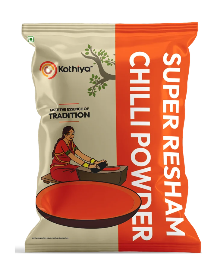 Kothiya Super Resham Chilli Powder pouch packaging
