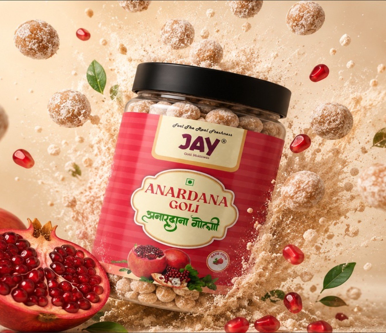 JAY Anardana Goli jar branding