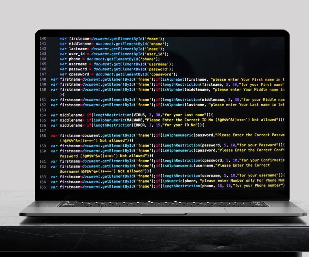 Website development code close-up